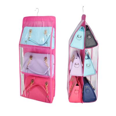 China Handbag Organizer Storage Holder Bag Folding Hanging Wardrobe Cabinet for Purse with 6 Large Pockets for sale