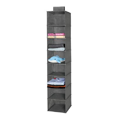 China Durable Non-woven Collapsible 8-Shelf Shelves Hanging Closet Storage Bag Closet Organizer for sale