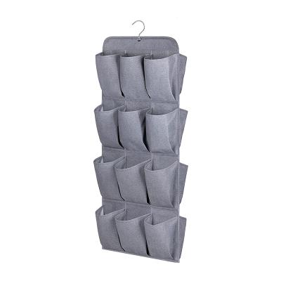 China Large Sustainable Double Sided 24 Pockets Hanging Shoe Rack Storage Organizer Bag With Revolving Hanger for sale