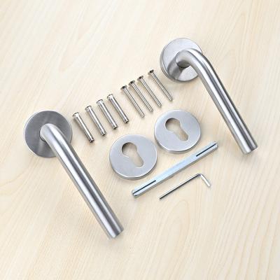 China Modern Euro Door Mortise Mount Lever Handle Spring Dia19mm EN1906 Fire Resistant Stainless Steel SS 304 Rated Factory In China for sale