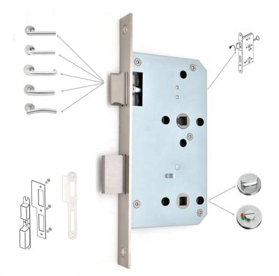 China ISO9001 CE certification SS304 (Ni8%) 304 stainless steel mortise bathroom lock living rooms and bathrooms for sale