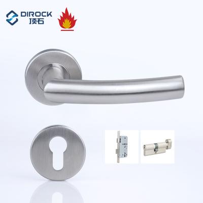 China Modern European Internal Round Rosette Tube Screw Clip Stainless Steel Door Handle Design Cavity Wooden Lever Handle for sale