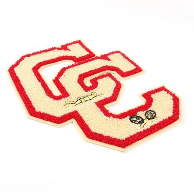 China 3D Chenille Custom Letter Patches No Minimum, Alphabet Jacket Patches for sale