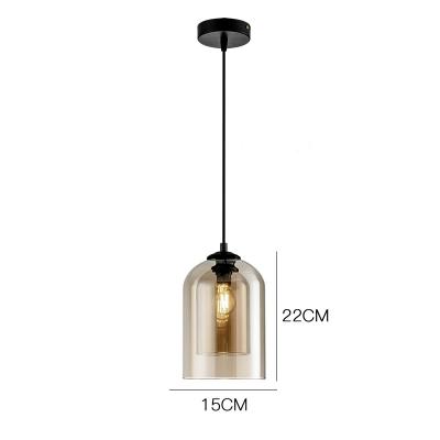 China Bedroom Modern Single Bed Glass Chandelier Mid Century Northern Europe Restaurant Lamps Glass Hanging Light Fixture for sale