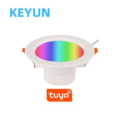 China Minimalist TUYA RGB downlight APP control recessed panel light 5W 9W 12W 15W 2.5inches 3.5inches 4inches for bedroom living room KTV bar for sale