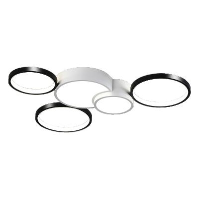 China China Professional Manufacture 6 Rings Side Mounted Modern White Gold Glow Led Ceiling Lights for sale