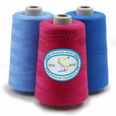 China High tenacity 30/2 30/3 5000y/cone 100% spun polyester sewing thread for sale