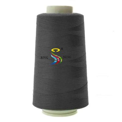 China Ne 24s/2 Cheap Durable Dyed Black 100% Polyester Stitching Spun Sewing Thread for sale