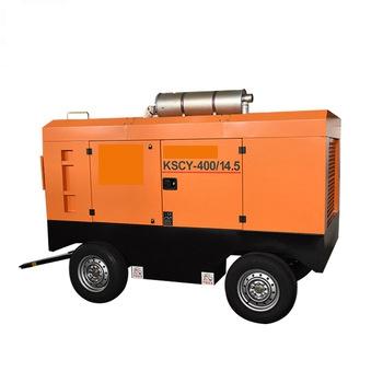 China KSCY-400/14.5 two wheels industrial portable diesel mining screw air compressor for sale