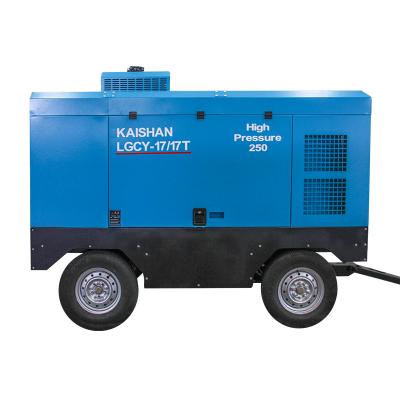 China 2021 new kaishan high pressure portable diesel mining screw air compressor LGCY-17/17T for sale