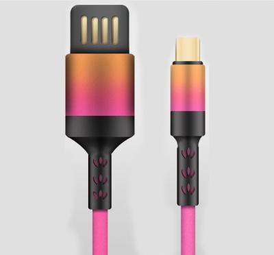 China Mobile Charging Cable 5V 3A USB Colorful Rainbow Mobile Phone Wire Woven Micro Data Line for sale