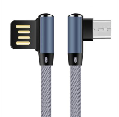 China Mobile Phone Reenwee USB Cable Mic Fast Charging Data Cable Dual 90 Degree Elbow Mic Cable For Android for sale