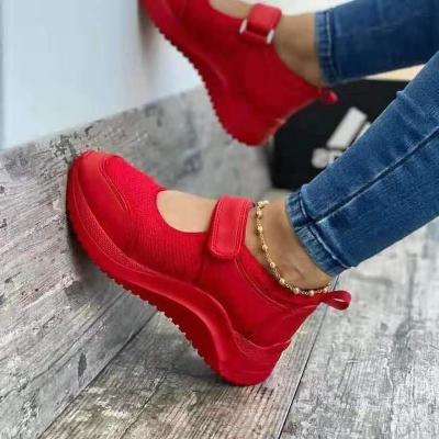 China Fashion Trend Thick Soles In Solid Color Casual Single Shoes Women's  Woven Wedge Mesh Women's casual flat Shoes for sale