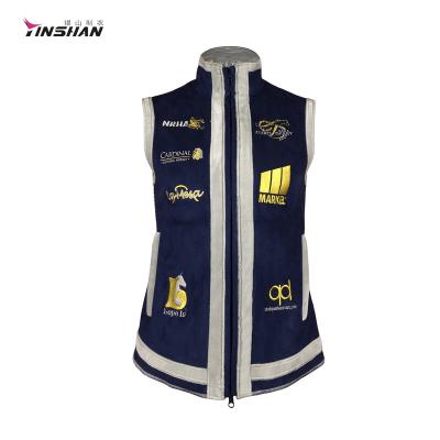 China Custom Logo Design Embroidery Zipper Softshell Windproof Sports Vest For Riding for sale