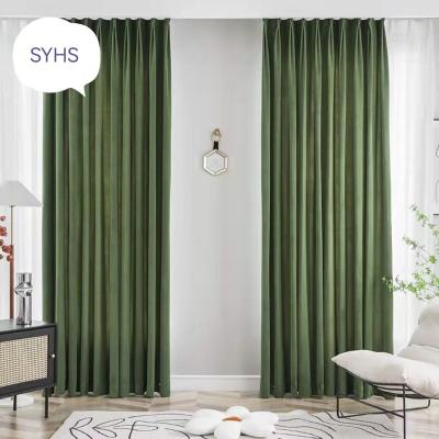 China Wholesale Pure Blackout Color Cashmere Fabric Curtains For Living Room Blackout Curtain Fabric Luxury for sale