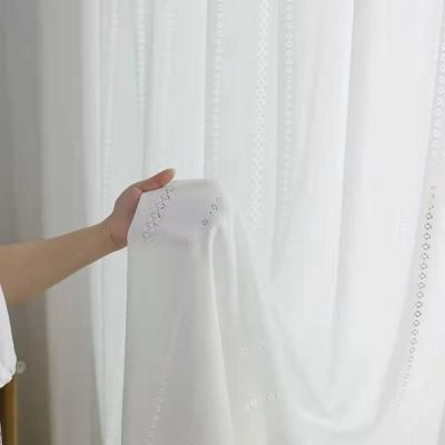 China Emf Shielding Bedroom High Quality Hollow Window Curtain Hot Selling Sheer Curtain for sale