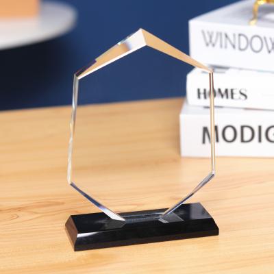 China Europe Factory Wholesale Customized Black Base Glass Crystal Star Heart Award Crystal Trophy Opener for sale