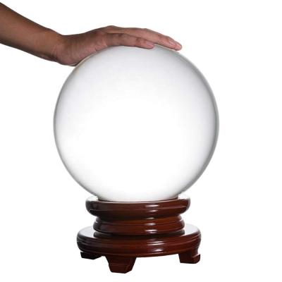 China China Crystal Ball Huge 250mm (9.8 inch) Feng Shui Ball Sphere with Free Wooden Stand for sale