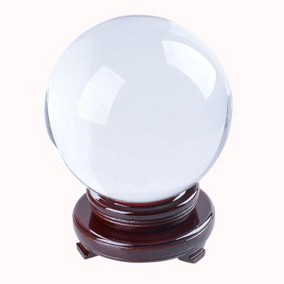 China China Crystal Ball Large Size 300mm (11.8 inch) Feng Shui Ball Sphere with Free Wooden Base for sale