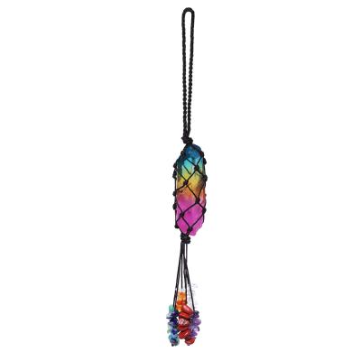 China Colorful Irregular Natural Crystal Hanging Pendant Ornament Crystal Sun Light Catcher Decoration for sale