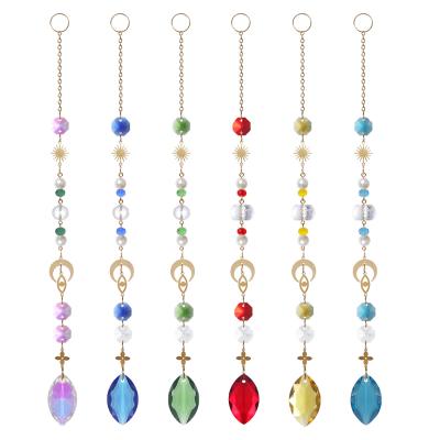 China 6pcs Colorful Decoration Set Crystal Hanging Pendant Home Decor Crystal Sun Light Catcher Wedding Gift for sale