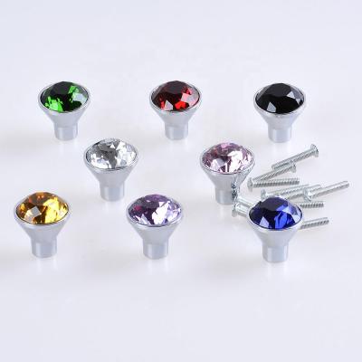 China Crystal Cabinet Knobs 25mm Dresser Cupboard Drawer Handles for sale