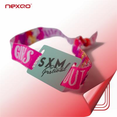 China 2019 Custom Europe RFID Wristband / Woven Wristband Fabric For Festival for sale