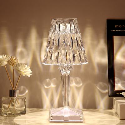 China Romantic Led Crystal Light LED Crystal Night Table Lamp Study Desk Lamp Acrylic Night Light for sale