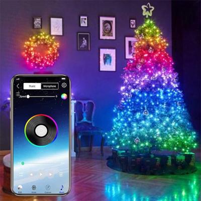 China Xmas Decoration 20M 200Led USB APP Control RGB LED String Light Colorful Smart Christmas Tree Light Scam De Luces Led App Arboles Decorative Arbol for sale