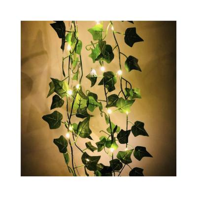 China Copper Wire Ivy Leaves 2M LED String Lights Fairy Battery Garland Indoor Wedding Decoration for sale