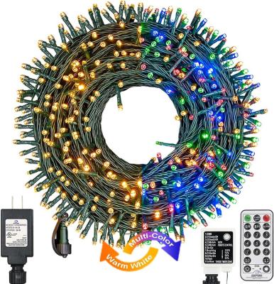 China Christmas Light Remote Waterproof Plug 11 Modes&Timer in Fairy Twinkle Green Wire Light for Wedding/Party/Tree/Patio Warm White Mixed Multicolor for sale