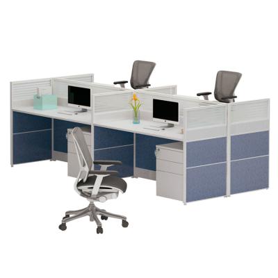 China Electric Office Workstation Executive Modern White Office Sit Rack Workstation Pod 2 3 4 6 Staff Separation for sale