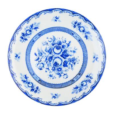 China Wholesale Viable Fine Bone China Tableware Decal Round Fine Gold Dishes Chunyu Charger Ceramic Tableware for sale