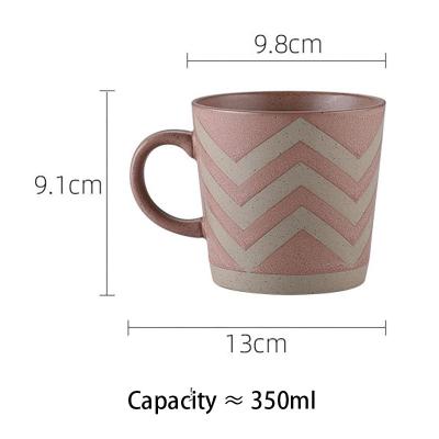 China Unique Vintage Design Eco-Friendly Sustainable Japanese Style Rustic Ceramic Tea Cup Set Stoneware Coffee Mug With Handle for sale