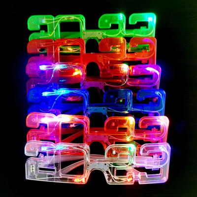 China LEMON adult plastic cheap led light up 2023 letter glasses party decorations supplies new year for sale