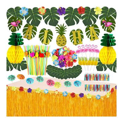 China LEMON ALOHA Tropical Summer Pineapple Hawaiian Beach Theme Party Paper Decorations Supplies Women Men Kids for sale