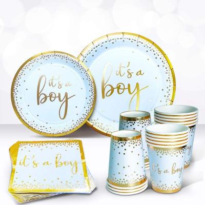 China Party Decorations LEMON Party Supplies Baby Boy Shower Gender Reveal Paper Plates Cups Napkins Tableware Decorations For 24 Guests for sale