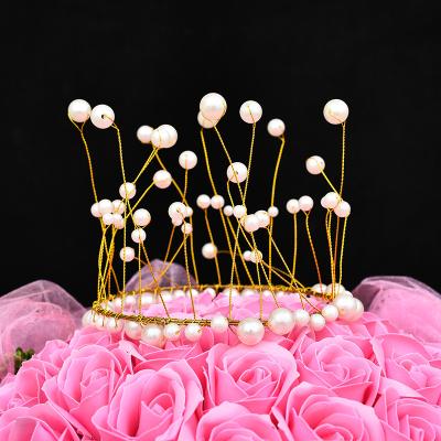 China White Gold LEMON Crown Cake Topper Party Decorations Princess Birthday Wedding Baby Shower Girl Girl Women Cake Decoration Cake Topper for sale