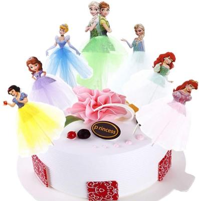 China Birthday LEMON Elsa Princess Skirt Cake Topper Party Decorations Supplies Wedding Birthday Baby Shower Girl for sale