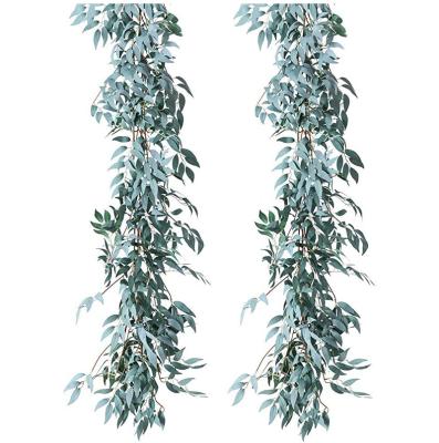 China Willow Leaves Greenery Garland Valentine's Day Wedding Arch Party Decorations Home Artificial Plant Decorations Hotel Valentine's Day Wedding Arch Garden Wall Party Flowers LEMON 5.6ft for sale