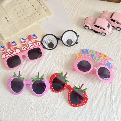 China 2022 New Birthday Strawberry CITROEN Glass Birthday Party Decorations Supplies Plastic Photo Props Wedding Kid Girl for sale