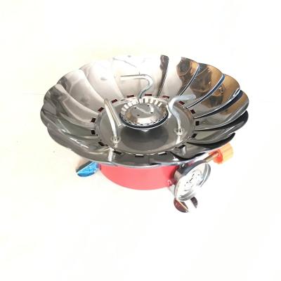 China Stainless Steel Factory Supplier Windproof Folding Round Raising Camping Stove for sale