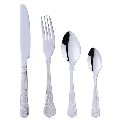 China Buyerstar Viable Restaurant Cutlery Serving Spoon Knife Fork Classic Gold Silverware Set Stainless Steel Flatware Sets For Home for sale