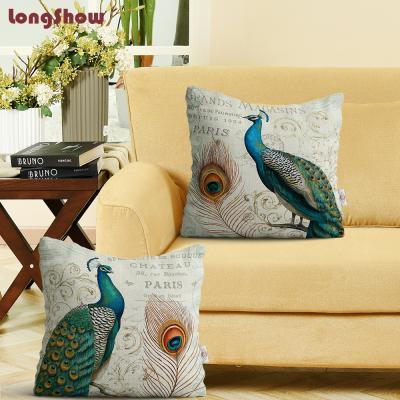 China Peacock portable design digital printed cushion cover with cheap price for sale