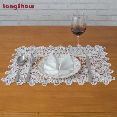 China 100% Polyester Embroidery Guipure Lace Sustainable Place Mat Crochet Lace Table Mats For Table Decoration for sale