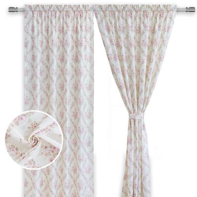 China Blackout Damask Curtains Floral Jacquard Drapes Rod Pocket Top Window Curtain for sale