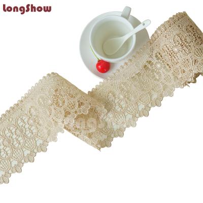 China Sustainable Popular Wholesale Polyester Flower Guipure 3d Embroidery Lace Trim for sale