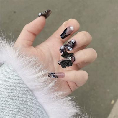 China Wholesale Custom Design Artificial Ballet Black Ribbon False Nails China Supplier Products For Purchasing for sale