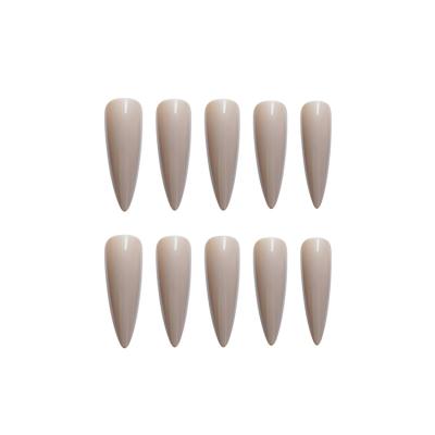 China Design fully stocked wholesale custom artificial nail tips to show art khakifalse sharp nails for sale