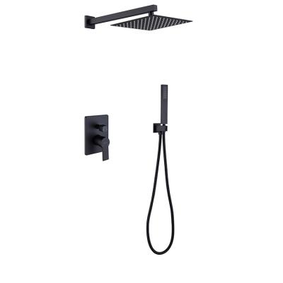 China In Wall Shower Set Matte Black In Wall Shower Panel Matte Black Wall Mounted Shower Mixer Shower Set for sale